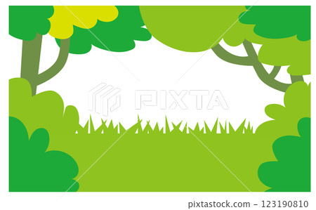 Natural background illustration material with many plants 123190810