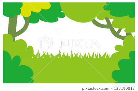 Natural background illustration material with many plants Natural background illustration material with many plants 123190812