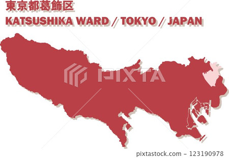 Map of Japan - Tokyo - Katsushika ward vector illustration map Map of Japan - Tokyo - Katsushika ward vector illustration map 123190978
