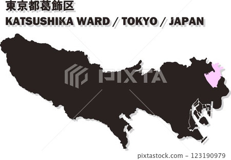 Map of Japan - Tokyo - Katsushika ward vector illustration map Map of Japan - Tokyo - Katsushika ward vector illustration map 123190979