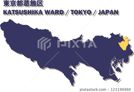 Map of Japan - Tokyo - Katsushika ward vector illustration map Map of Japan - Tokyo - Katsushika ward vector illustration map 123190980