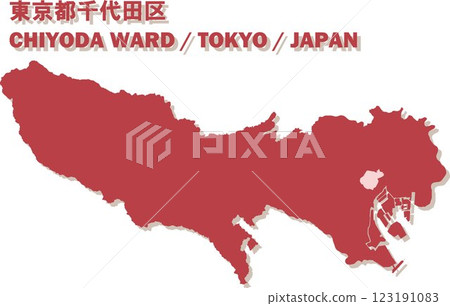 Map of Japan - Tokyo - Chiyoda Ward vector illustration map Map of Japan - Tokyo - Chiyoda Ward vector illustration map 123191083