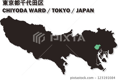 Map of Japan - Tokyo - Chiyoda Ward vector illustration map Map of Japan - Tokyo - Chiyoda Ward vector illustration map 123191084