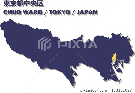 Map of Japan - Tokyo - Chuo Ward Vector Illustration Map Map of Japan - Tokyo - Chuo Ward Vector Illustration Map 123191088