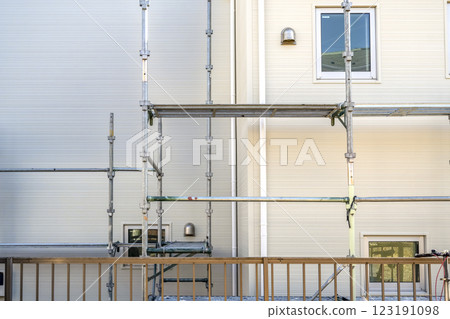 Exterior wall repair work for detached houses, exterior wall, exterior insulation renovation 123191098