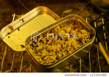 Rice cooked with hijiki and pickled plums Rice cooked with hijiki and pickled plums 123191499
