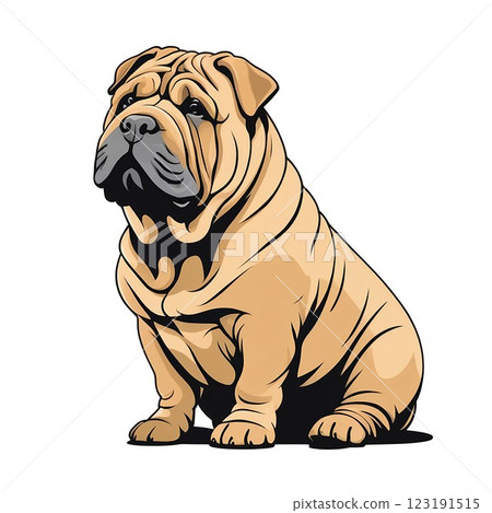 獨特的沙皮狗，皮膚鬆弛 123191515