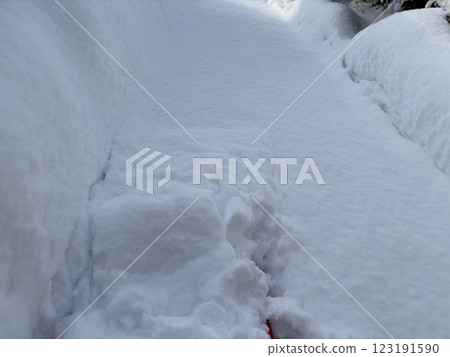 Snow dump, snow removal work, winter, heavy snow, shovel, image Snow dump, snow removal work, winter, heavy snow, shovel, image 123191590