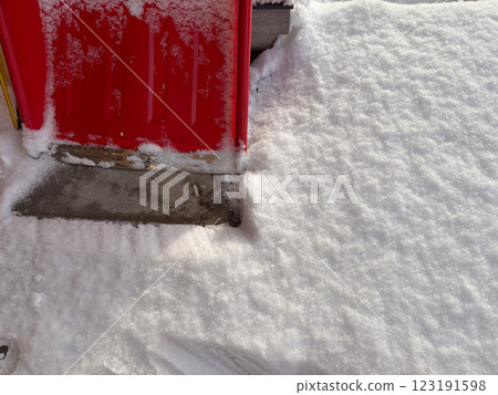 Snow dump, snow removal work, winter, heavy snow, shovel, image Snow dump, snow removal work, winter, heavy snow, shovel, image 123191598