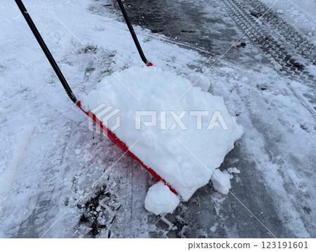 Snow dump, snow removal work, winter, heavy snow, shovel, image Snow dump, snow removal work, winter, heavy snow, shovel, image 123191601