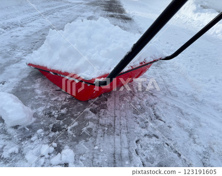 Snow dump, snow removal work, winter, heavy snow, shovel, image Snow dump, snow removal work, winter, heavy snow, shovel, image 123191605