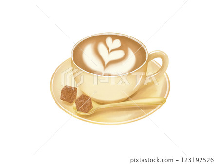 Cafe latte with latte art 123192526