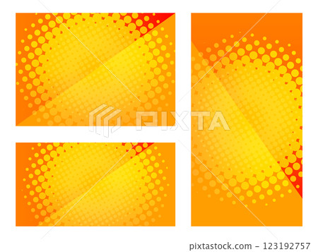 Pop dot background orange gradation set illustration Pop dot background orange gradation set illustration 123192757
