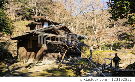 Sankeien Garden, a scenic Japanese garden, in winter (early spring) 123192832