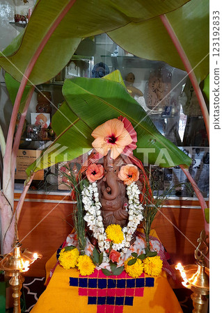 Ganesha Puja on Chathurthi Day Ganesha Puja on Chathurthi Day 123192833