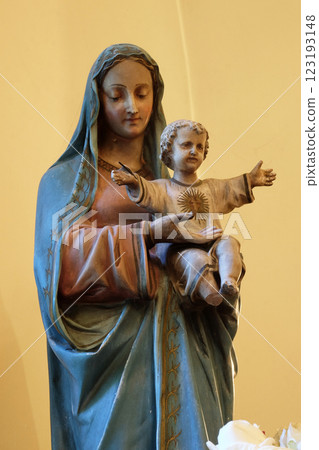 Virgin Mary with baby Jesus, chapel of Saint Roch in Zagreb, Croatia 123193148