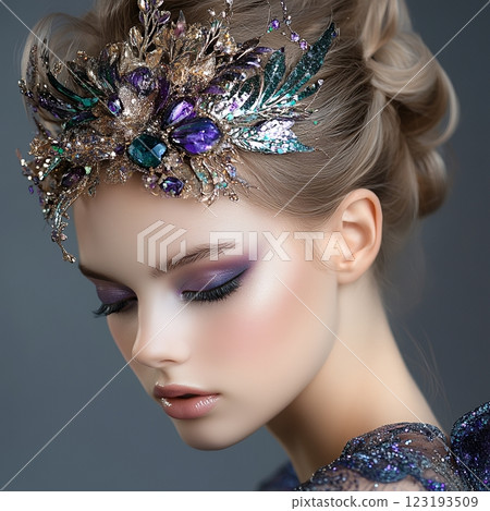 AI創造強大而美麗的西方女性,擁有西式特殊髮型和妝容風格(方形照片) AI創造強大而美麗的西方女性,擁有西式特殊髮型和妝容風格(方形照片) 123193509