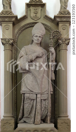 Tomb memorial for Bishop Georg Anton von Stahl in Wurzburg Cathedral dedicated to Saint Kilian, Bavaria, Germany 123193560