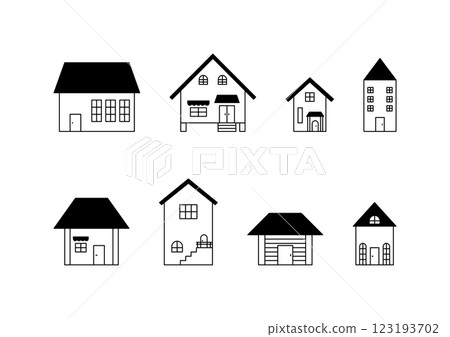 各種形狀的建築物插圖 各種形狀的建築物插圖 123193702