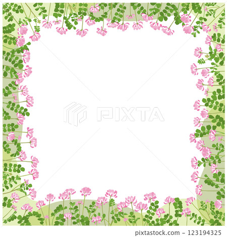 A square frame illustration surrounded by lots of astragalus A square frame illustration surrounded by lots of astragalus 123194325