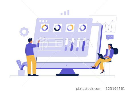Business data analysis and statistics illustration 123194561