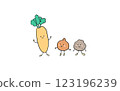 Carrot, onion and potato illustrations 123196239