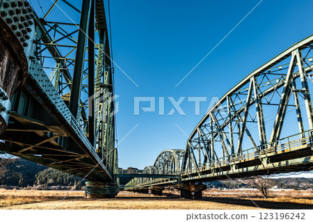 A railway bridge with depth 123196242