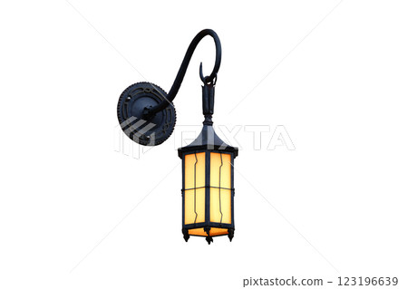 vintage wall street lamp isolated on white background vintage wall street lamp isolated on white background 123196639