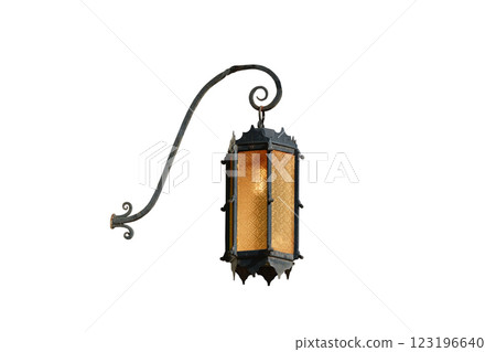 vintage wall street lamp isolated on white background vintage wall street lamp isolated on white background 123196640