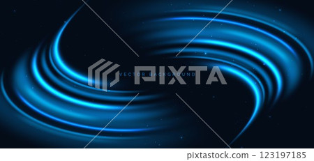 Hi-speed light blue curved laser beams on black ground with sparkle. Hi-speed light blue curved laser beams on black ground with sparkle. 123197185