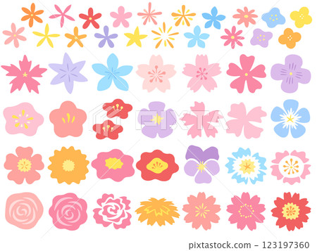 彩色手繪花卉插畫集 彩色手繪花卉插畫集 123197360