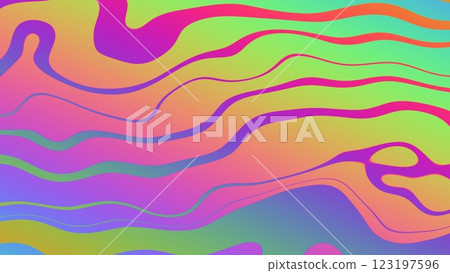 Vibrant Abstract Wave Pattern with Colorful Psychedelic Gradients 123197596