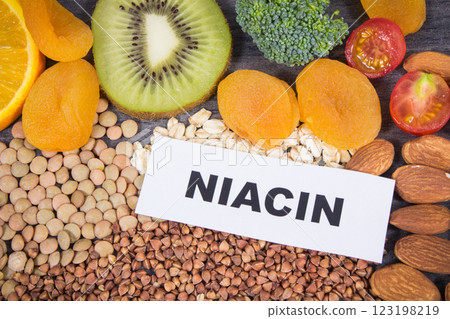 Healthy nutritious food as source natural vitamin B3, fiber and other minerals 123198219