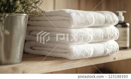 towels on shelf towels on shelf 123198393