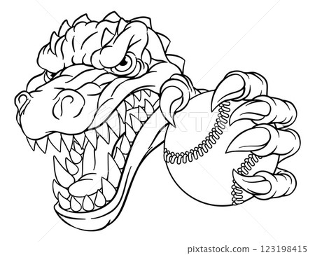 Crocodile Dinosaur Alligator Baseball Sport Mascot Crocodile Dinosaur Alligator Baseball Sport Mascot 123198415
