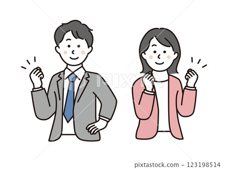 Business person who makes a guts pose Business person who makes a guts pose 123198514