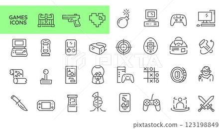 Games Icons Set Games Icons Set 123198849