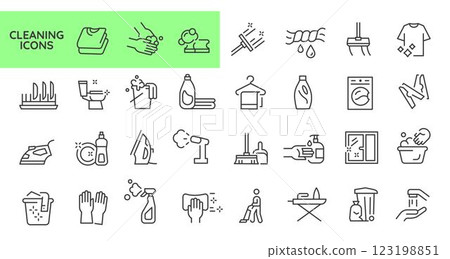 Cleaning Icons Set 123198851