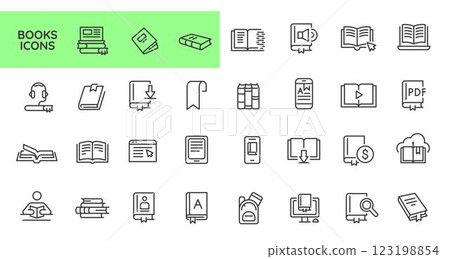 Book and Document Icon Set 123198854