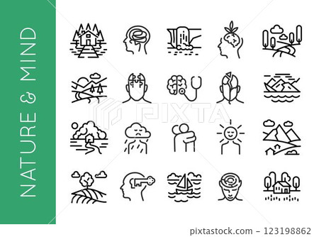 Nature And Mind Icon Set Nature And Mind Icon Set 123198862