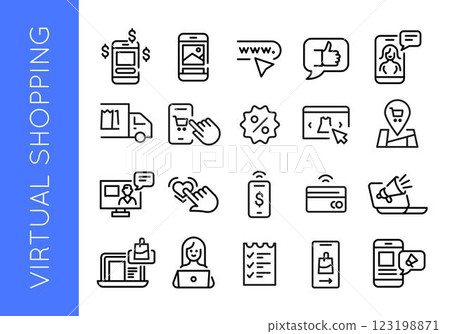 Virtual Shopping Icons Set 123198871