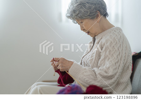 高級婦女編織 123198896