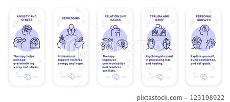 Psychological Support Icon Set 123198922