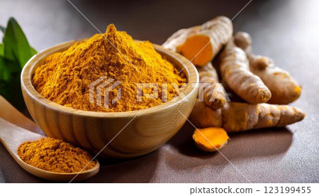 Vibrant Turmeric Powder and Turmeric Root 3 Vibrant Turmeric Powder and Turmeric Root 3 123199455