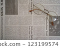 English newspaper and glasses (top right) 123199574