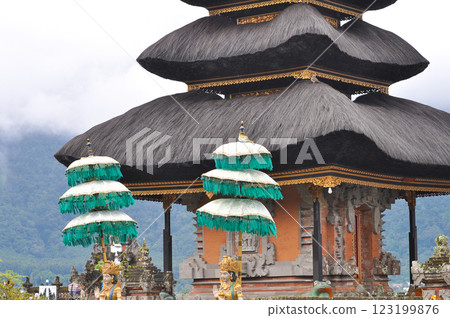 Pura Ulun Danu Beratan temple balinese hindu temple on a Bedugul lake in Bali, Indonesia 123199876