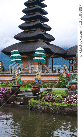 Pura Ulun Danu Beratan temple balinese hindu temple on a Bedugul lake in Bali, Indonesia 123199887
