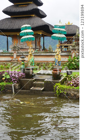 Pura Ulun Danu Beratan temple balinese hindu temple on a Bedugul lake in Bali, Indonesia 123199894