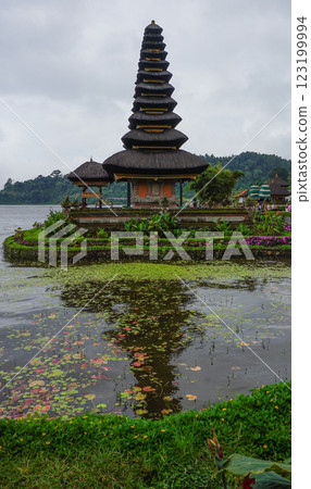 Pura Ulun Danu Beratan temple balinese hindu temple on a Bedugul lake in Bali, Indonesia 123199994