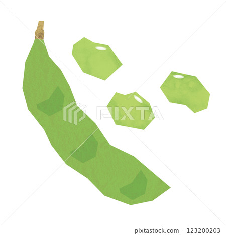 Paper-cut style edamame beans Paper-cut style edamame beans 123200203